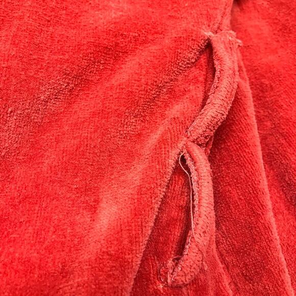 VTG State O Maine Red Terry Cloth Bathrobe 100% Cotton Heavyweight One Size - Picture 14 of 16